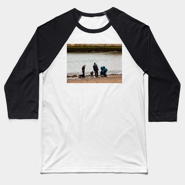 Dog walkers in Whitby Baseball T-Shirt by jasminewang